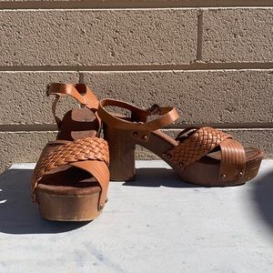 Brown strapped heals